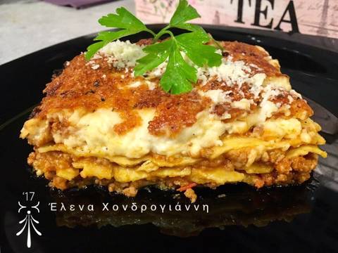 Λαζάνια με Κιμά και μπέικον